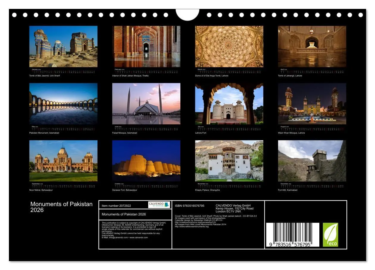 Bild: 9783516576795 | Monuments of Pakistan 2026 (Wall Calendar 2026 DIN A4 landscape),...