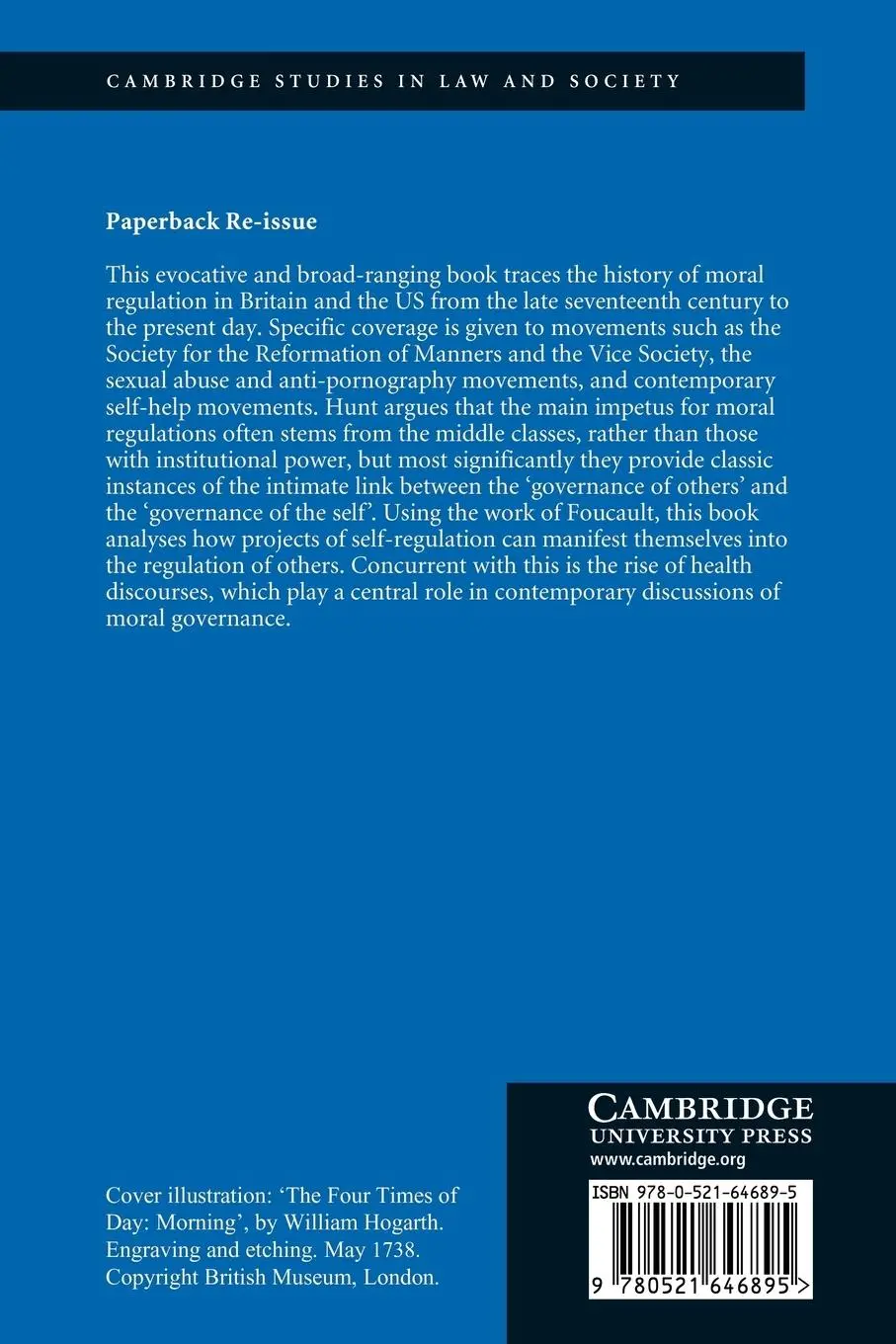 Rückseite: 9780521646895 | Governing Morals | A Social History of Moral Regulation | Alan Hunt