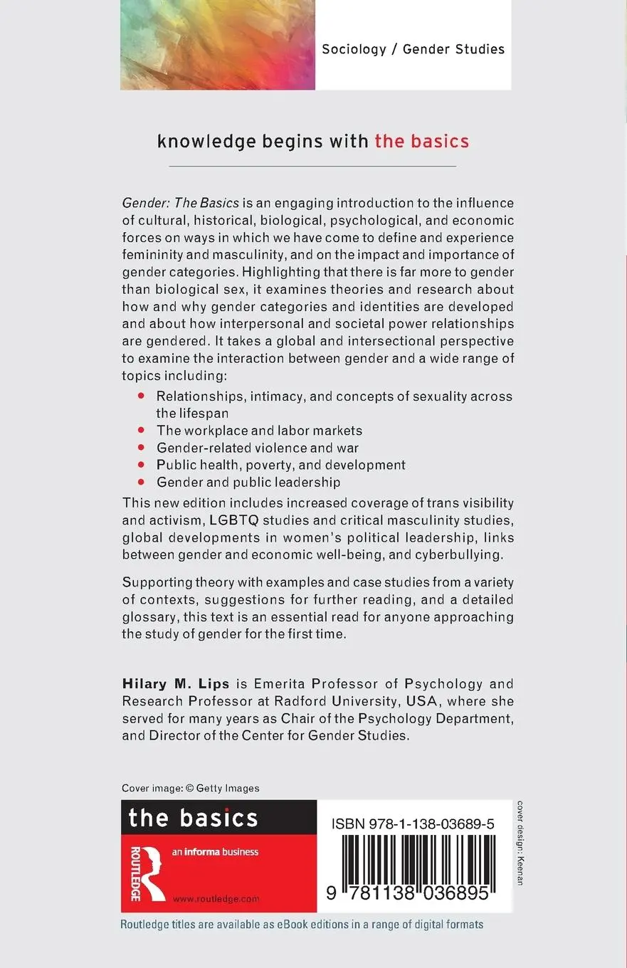Rückseite: 9781138036895 | Gender | The Basics: 2nd edition | Hilary M. Lips | Taschenbuch | 2018