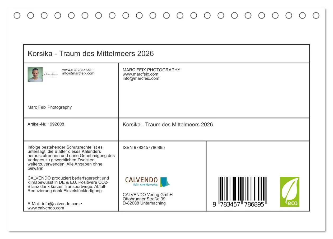 Bild: 9783457786895 | Korsika - Traum des Mittelmeers 2026 (Tischkalender 2026 DIN A5...