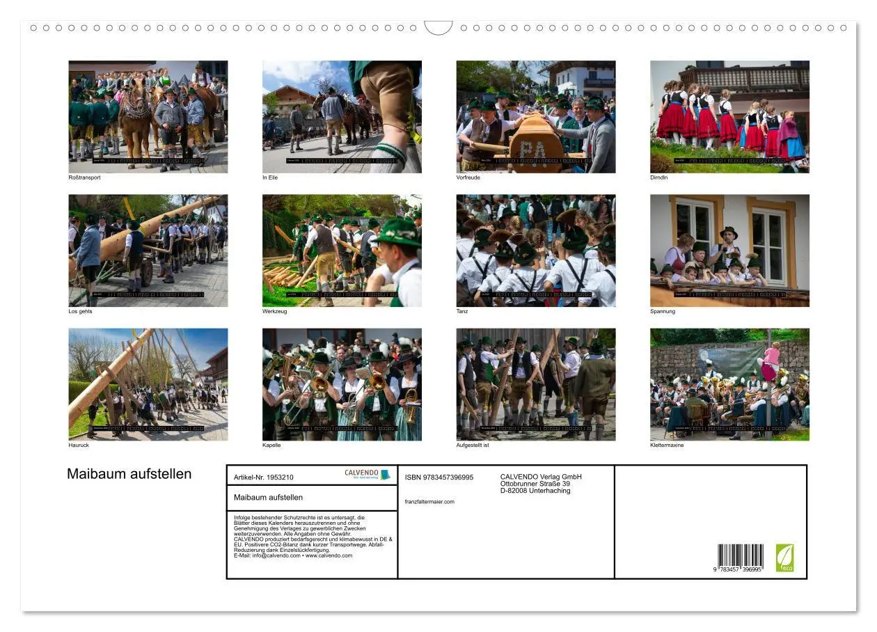 Bild: 9783457396995 | Maibaum aufstellen (Wandkalender 2026 DIN A2 quer), CALVENDO...