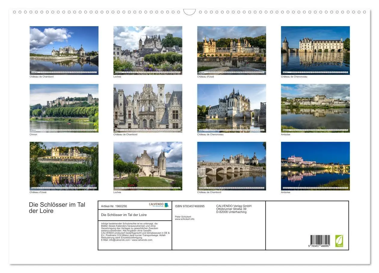 Bild: 9783457466995 | Die Schlösser im Tal der Loire (Wandkalender 2026 DIN A2 quer),...
