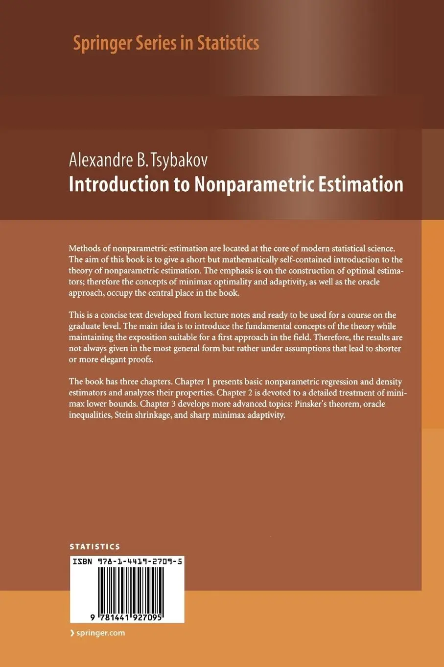 Rückseite: 9781441927095 | Introduction to Nonparametric Estimation | Alexandre B. Tsybakov | x