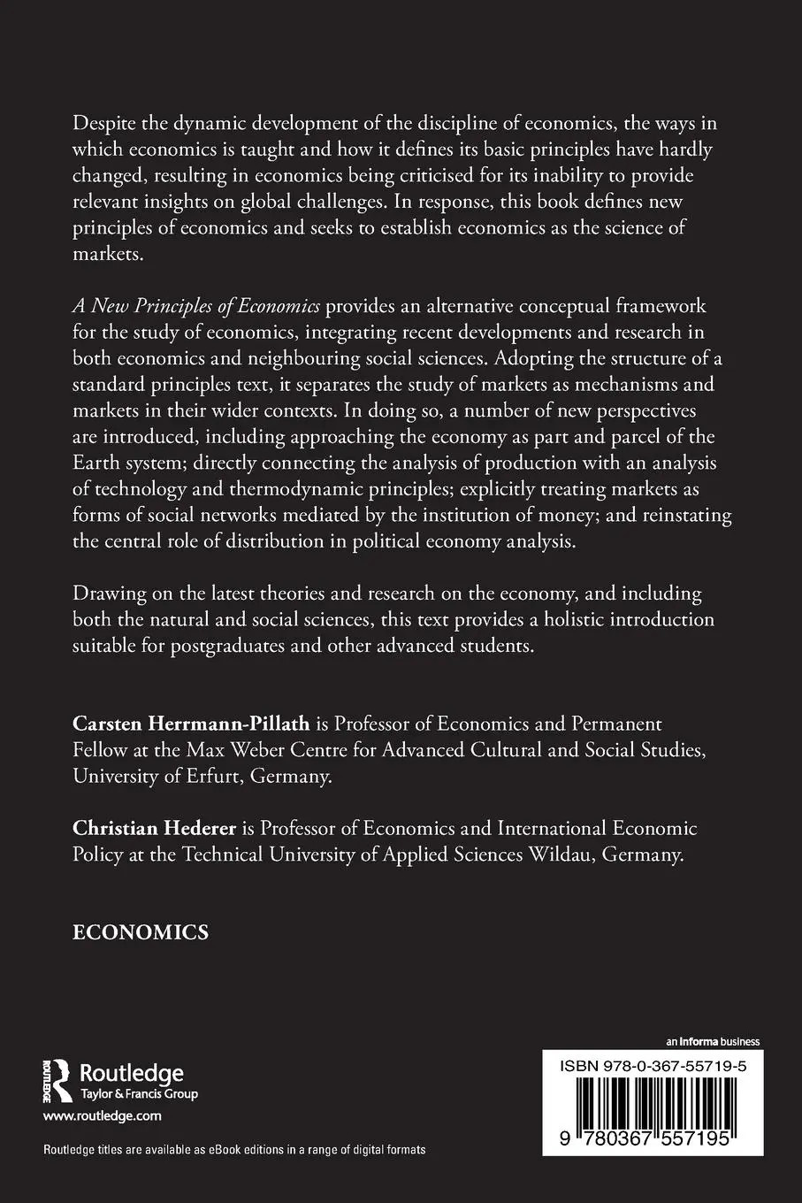Rückseite: 9780367557195 | A New Principles of Economics | The Science of Markets | Taschenbuch