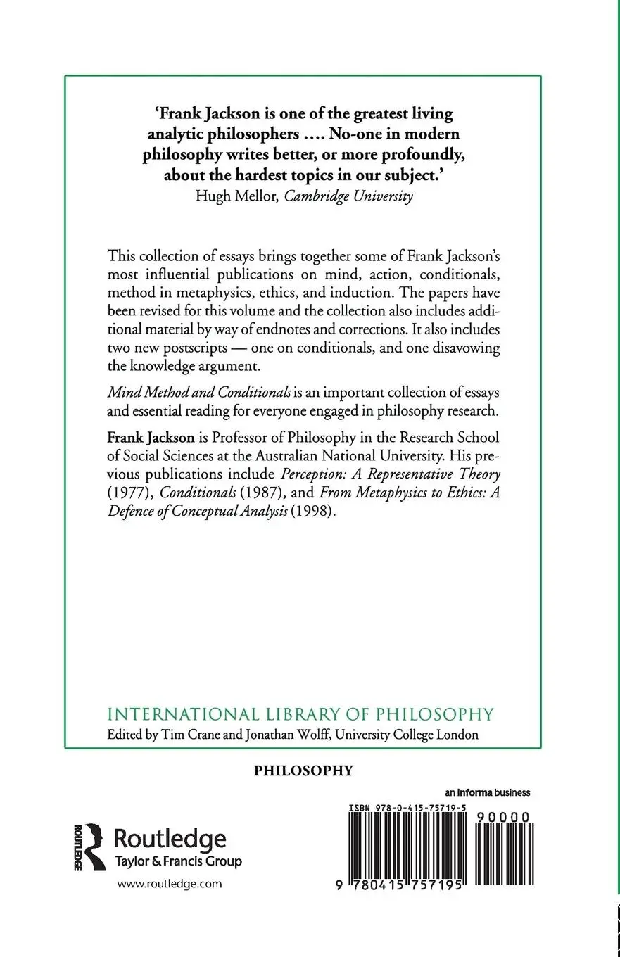 Rückseite: 9780415757195 | Mind, Method and Conditionals | Selected Papers | Frank Jackson | Buch