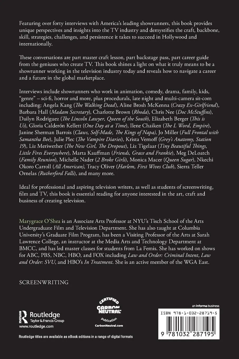 Rückseite: 9781032287195 | Conversations with Women Showrunners | Marygrace O'Shea | Taschenbuch