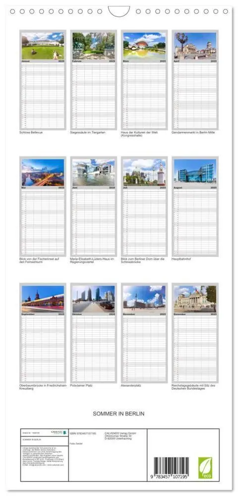 Bild: 9783457107195 | Familienplaner 2025 - SOMMER IN BERLIN mit 5 Spalten (Wandkalender,...