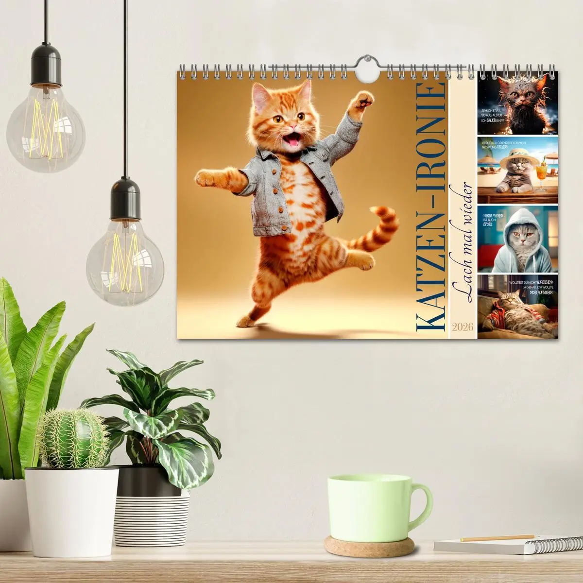 Bild: 9783457347195 | KATZEN-IRONIE Lach mal wieder (Wandkalender 2026 DIN A4 quer),...