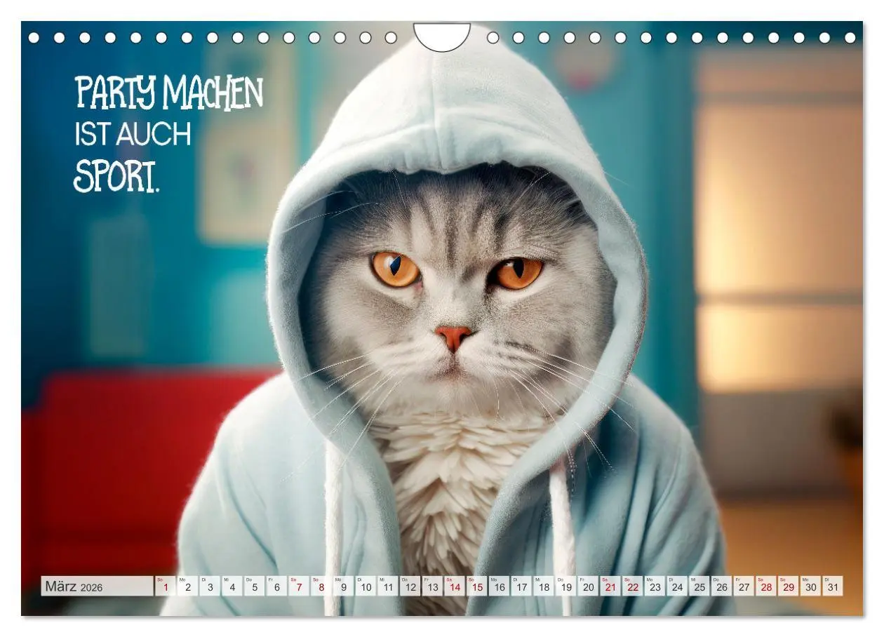Bild: 9783457347195 | KATZEN-IRONIE Lach mal wieder (Wandkalender 2026 DIN A4 quer),...