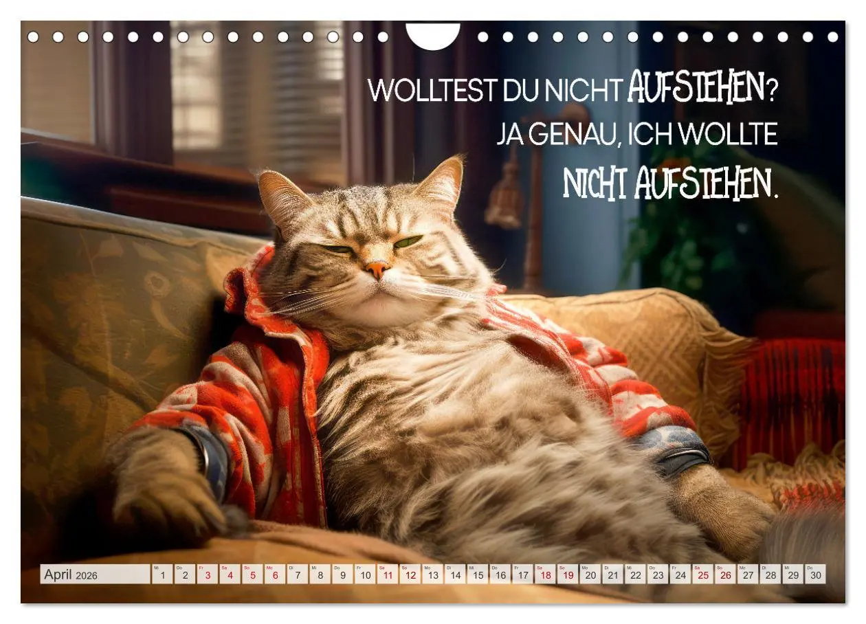 Bild: 9783457347195 | KATZEN-IRONIE Lach mal wieder (Wandkalender 2026 DIN A4 quer),...
