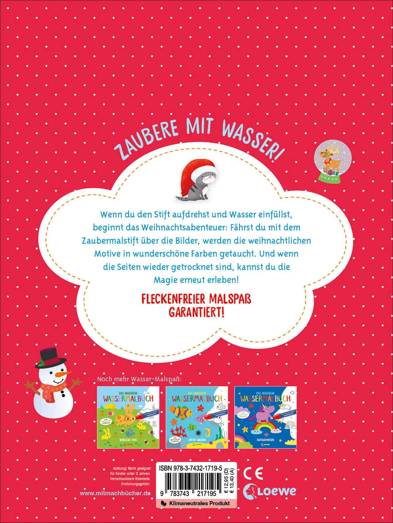 Rückseite: 9783743217195 | Das magische Wassermalbuch - Fröhliche Weihnachten! | Taschenbuch