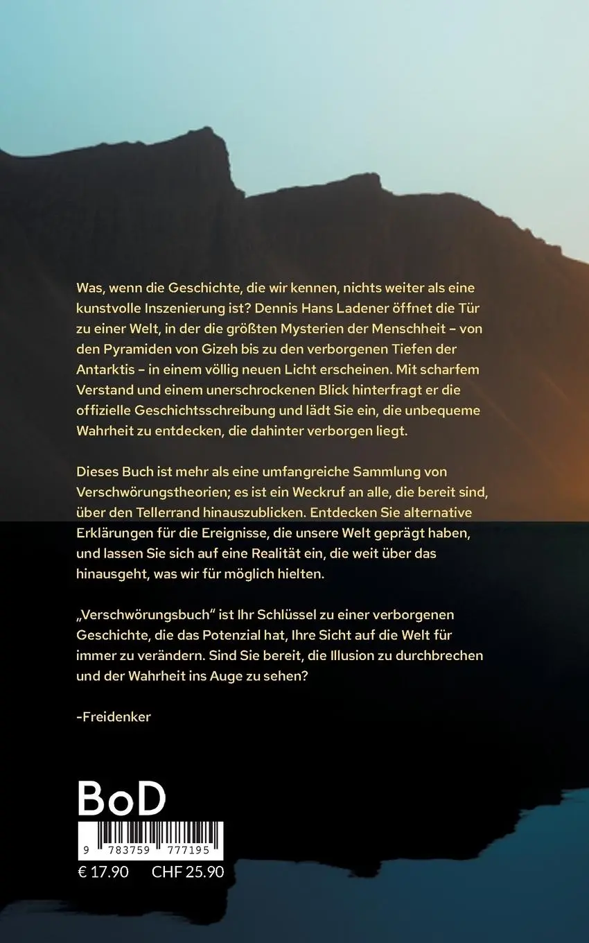 Rückseite: 9783759777195 | Verschwörungsbuch | Dennis Hans Ladener | Taschenbuch | 504 S. | 2024