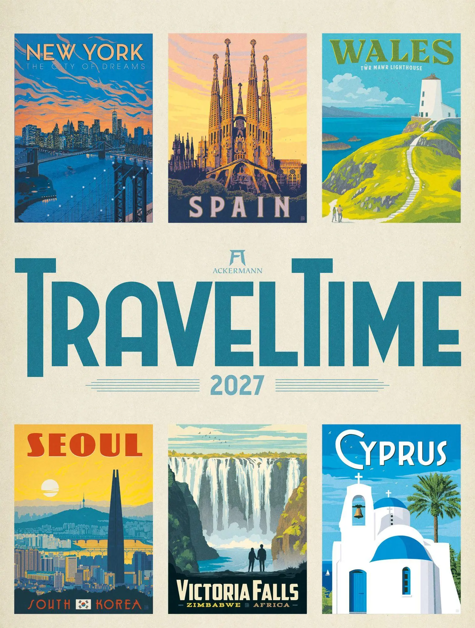 Cover: 9783838427195 | Travel Time Plakate-Kalender 2027 | Ackermann Kunstverlag GmbH | 14 S.