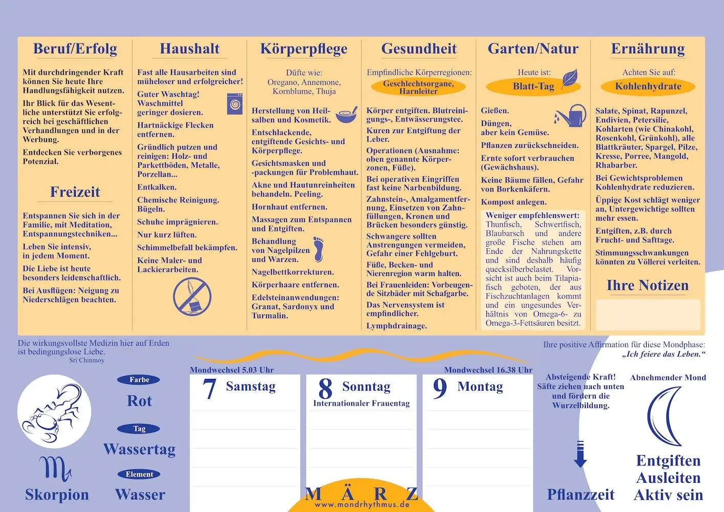 Bild: 9783932547195 | Mein Leben mit dem Mondrhythmus 2026 | Taschenkalender | Edith Stadig