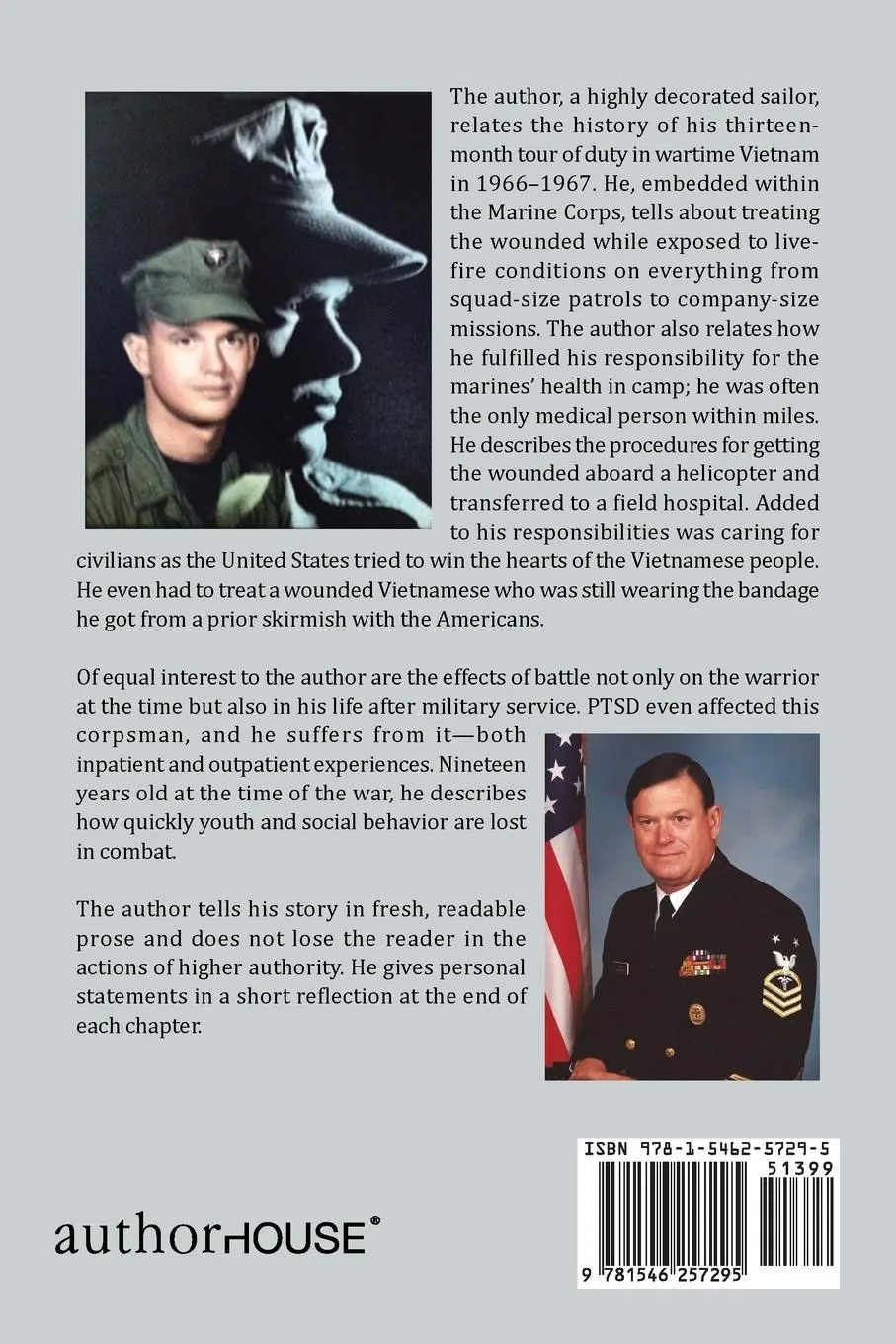 Rückseite: 9781546257295 | Marine Down, Corpsman Up | Vietnam and Ptsd | Ron "Doc" Mosbaugh