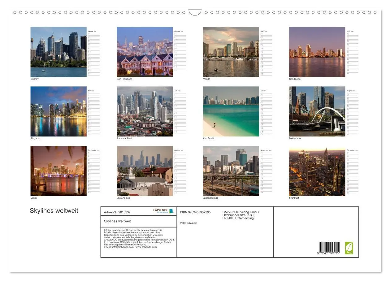 Bild: 9783457957295 | Skylines weltweit (Wandkalender 2026 DIN A2 quer), CALVENDO...