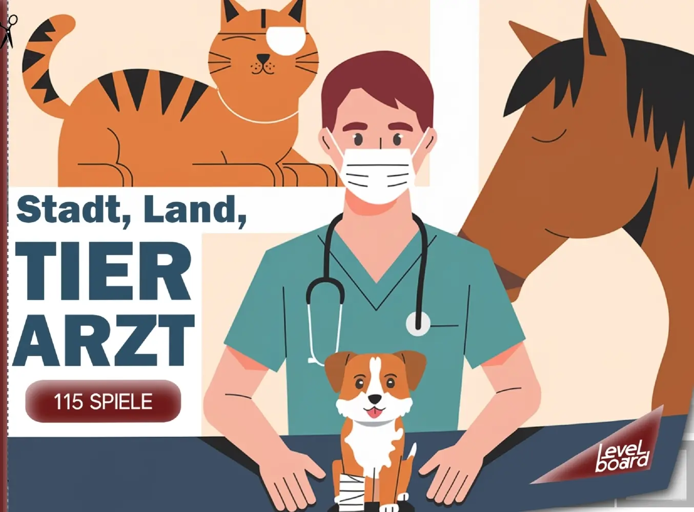 Cover: 9783693197295 | Stadt, Land, Tierarzt - 115 Spielblöcke | levelBoard Spiele | Buch