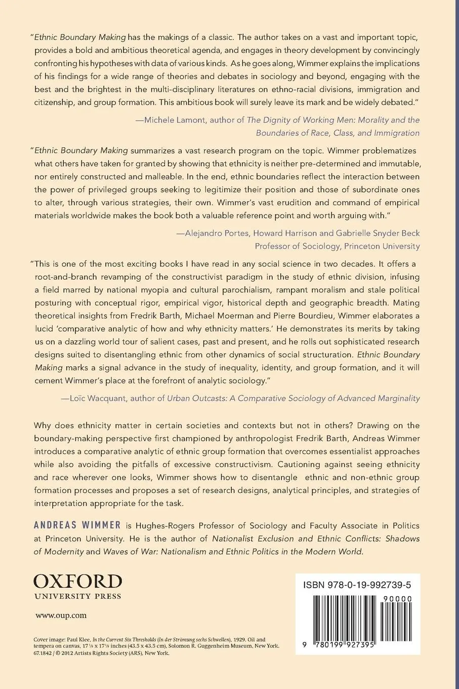 Rückseite: 9780199927395 | Ethnic Boundary Making | Institutions, Power, Networks | Wimmer | Buch