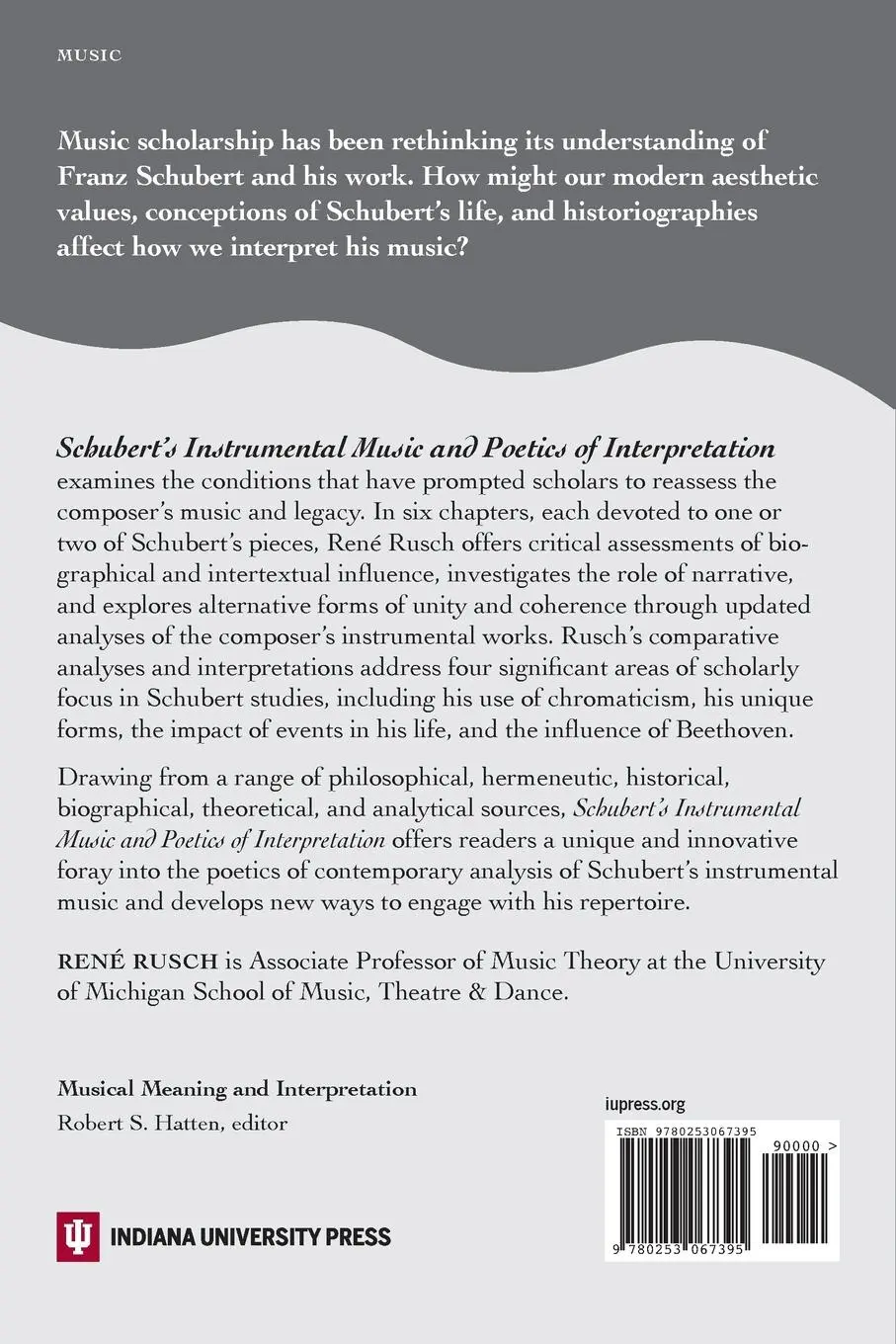 Rückseite: 9780253067395 | Schubert's Instrumental Music and Poetics of Interpretation | Rusch