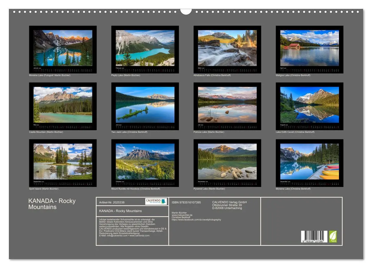 Bild: 9783516107395 | KANADA - Rocky Mountains (Wandkalender 2026 DIN A2 quer), CALVENDO...