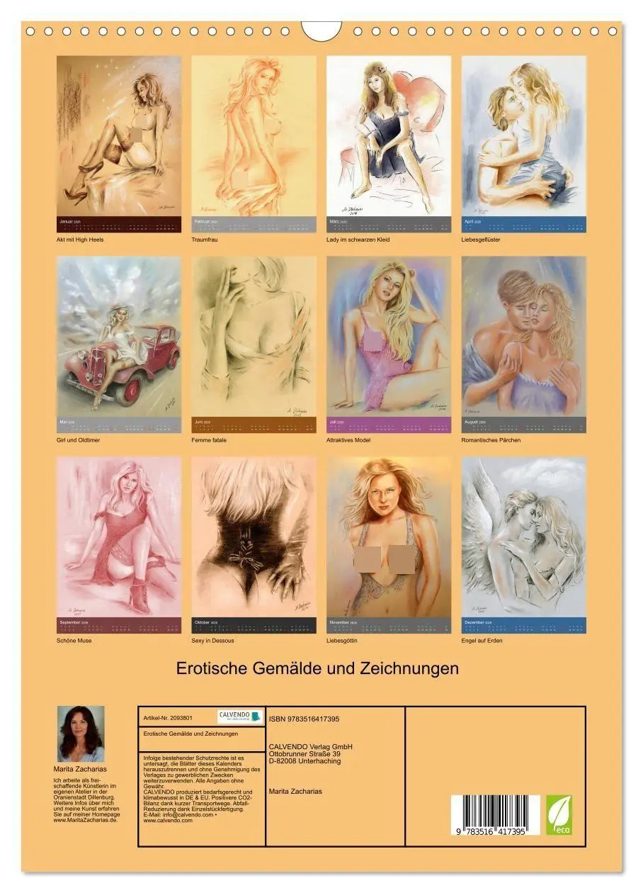 Bild: 9783516417395 | Erotische Gemälde und Zeichnungen (Wandkalender 2026 DIN A3 hoch),...