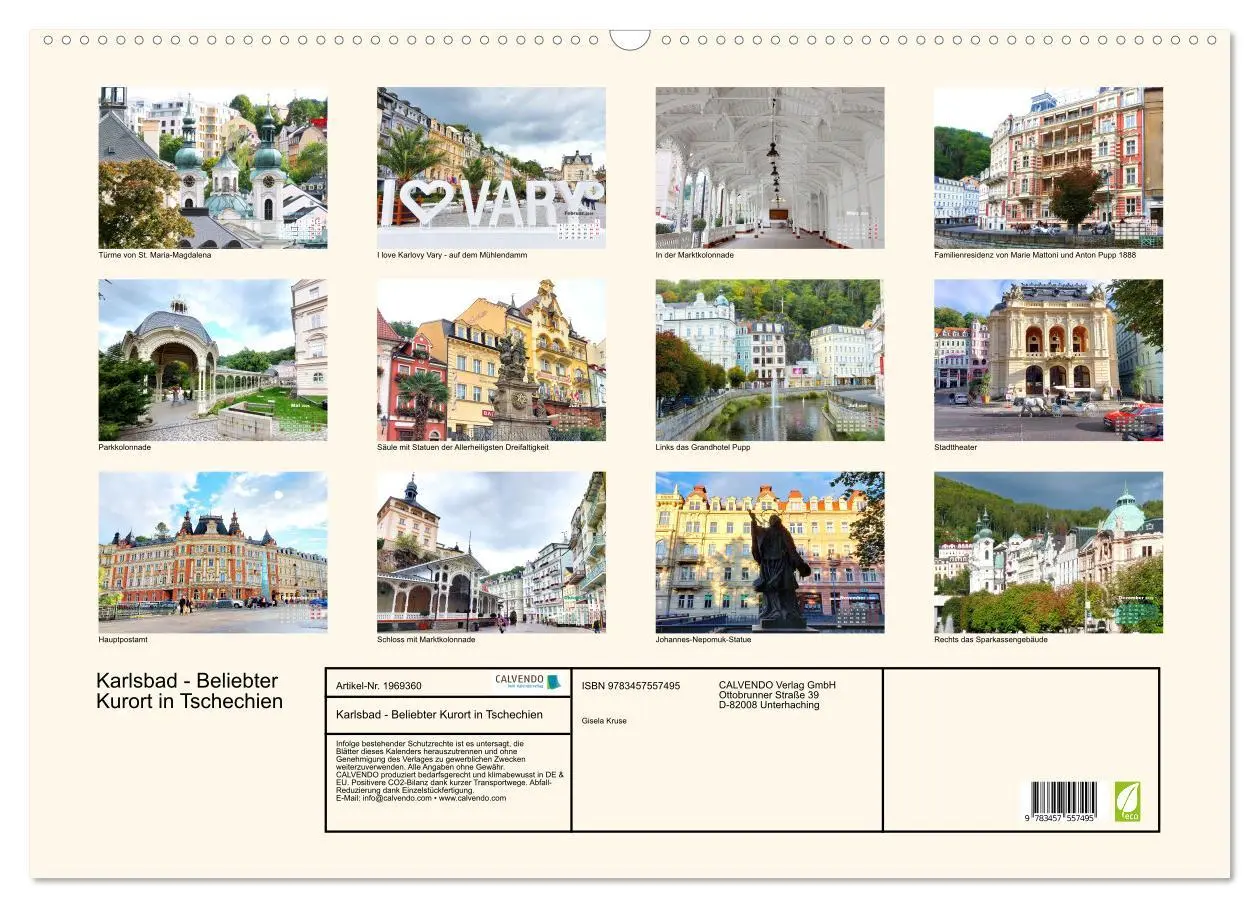 Bild: 9783457557495 | Karlsbad - Beliebter Kurort in Tschechien (Wandkalender 2026 DIN A2...