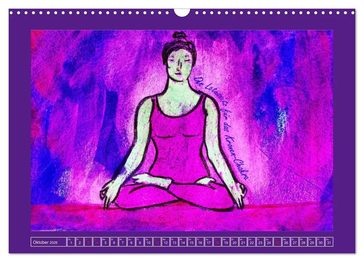 Bild: 9783457937495 | Farbige Yoga Kraftwelt - Yoga Asanas für die Chakren (Wandkalender...