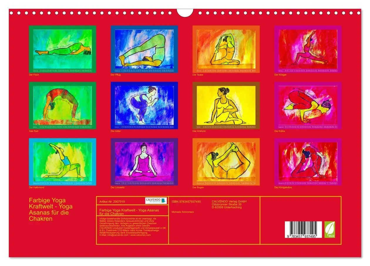 Bild: 9783457937495 | Farbige Yoga Kraftwelt - Yoga Asanas für die Chakren (Wandkalender...