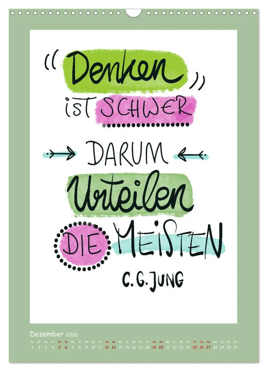 Bild: 9783516267495 | Nachgedacht-Sprüche und Zitate (Wandkalender 2026 DIN A3 hoch),...