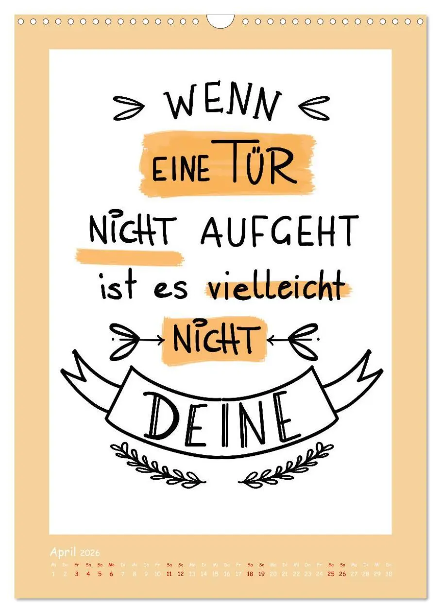 Bild: 9783516267495 | Nachgedacht-Sprüche und Zitate (Wandkalender 2026 DIN A3 hoch),...