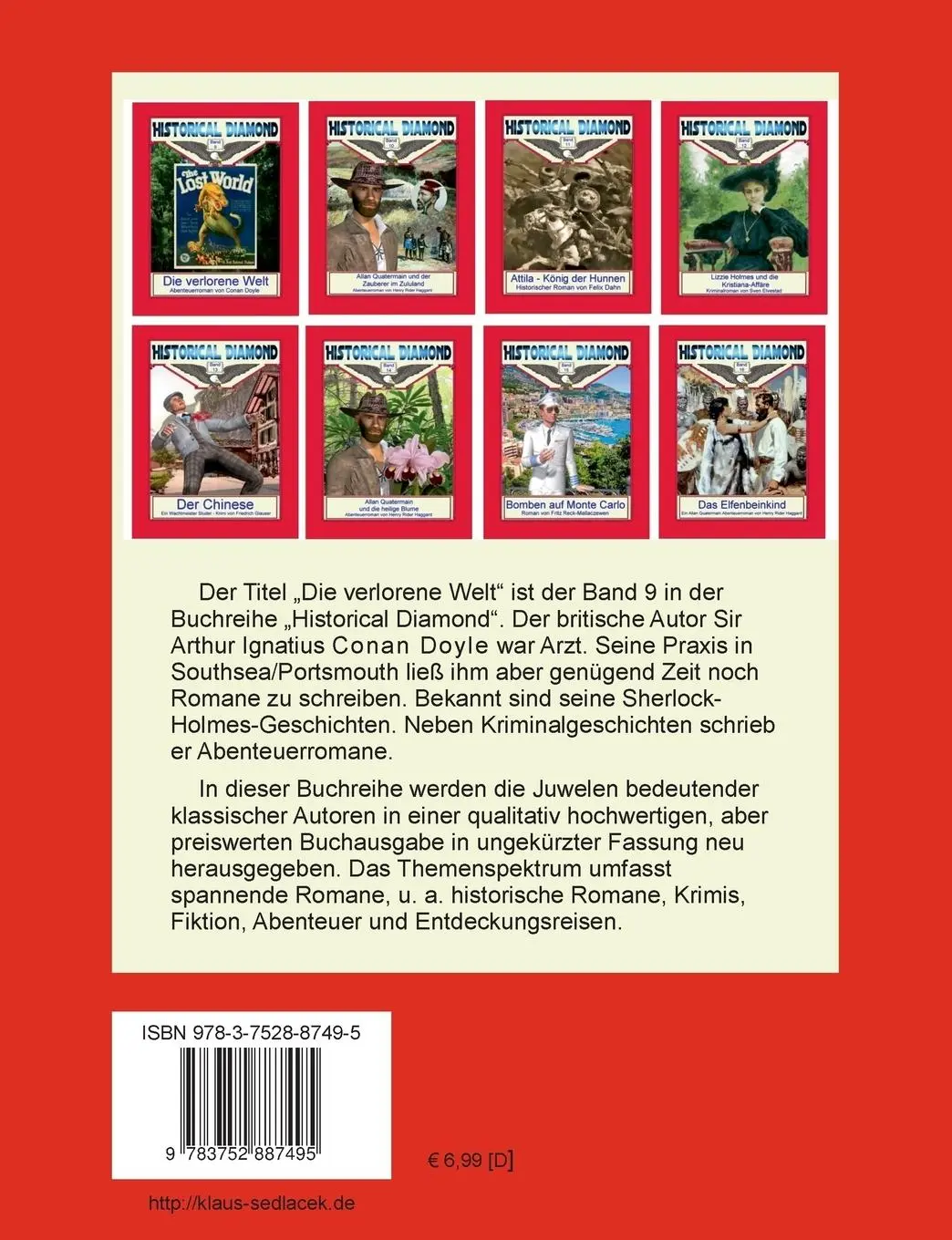 Rückseite: 9783752887495 | Die verlorene Welt | Abenteuerroman | Conan Doyle | Taschenbuch | 2021