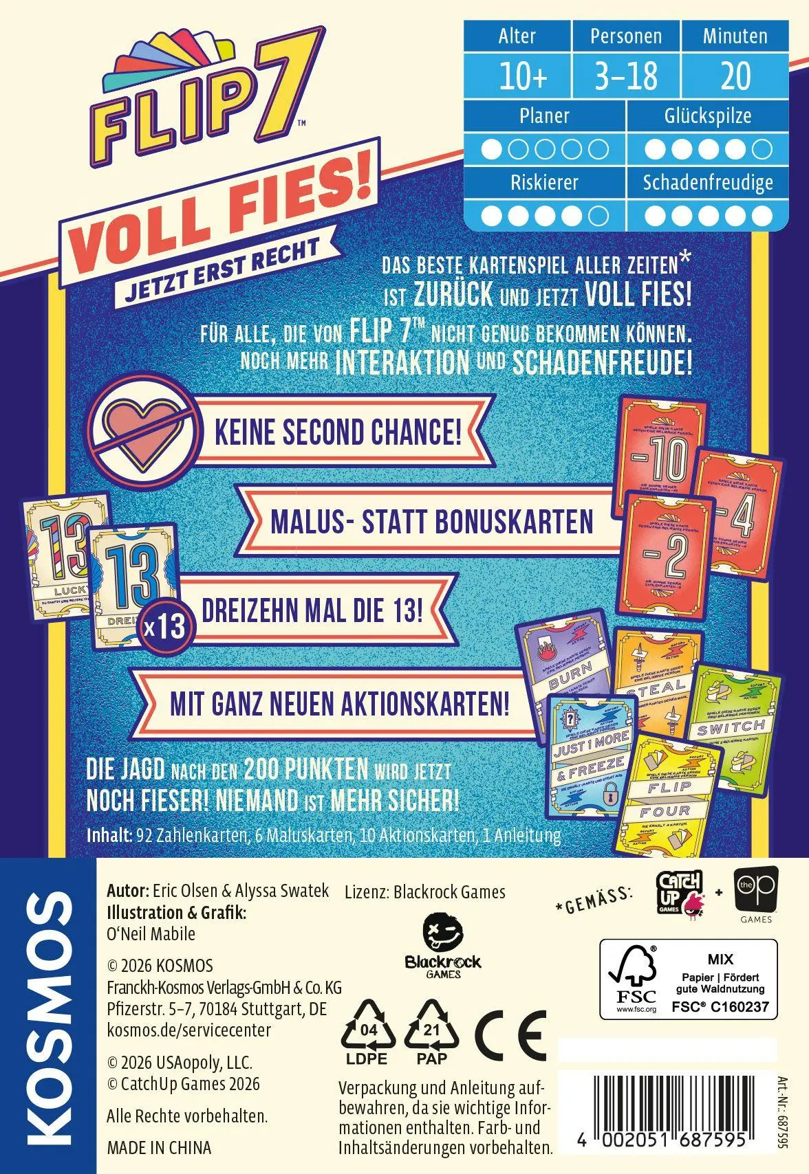 Bild: 4002051687595 | Flip 7 Voll Fies! | Spiel | Eric Olsen | Spiel | Deutsch | 2026