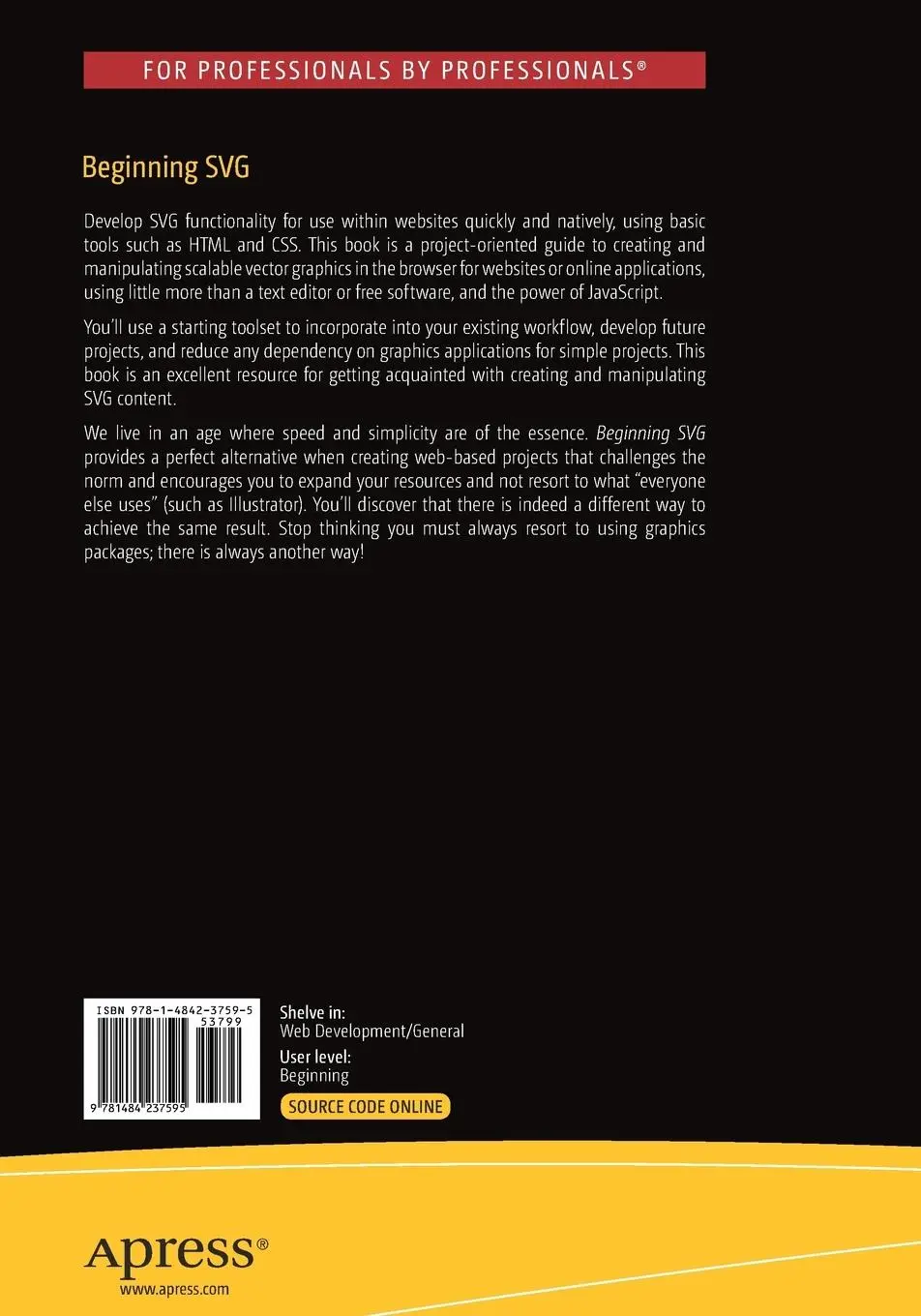 Rückseite: 9781484237595 | Beginning SVG | Alex Libby | Taschenbuch | xix | Englisch | 2018