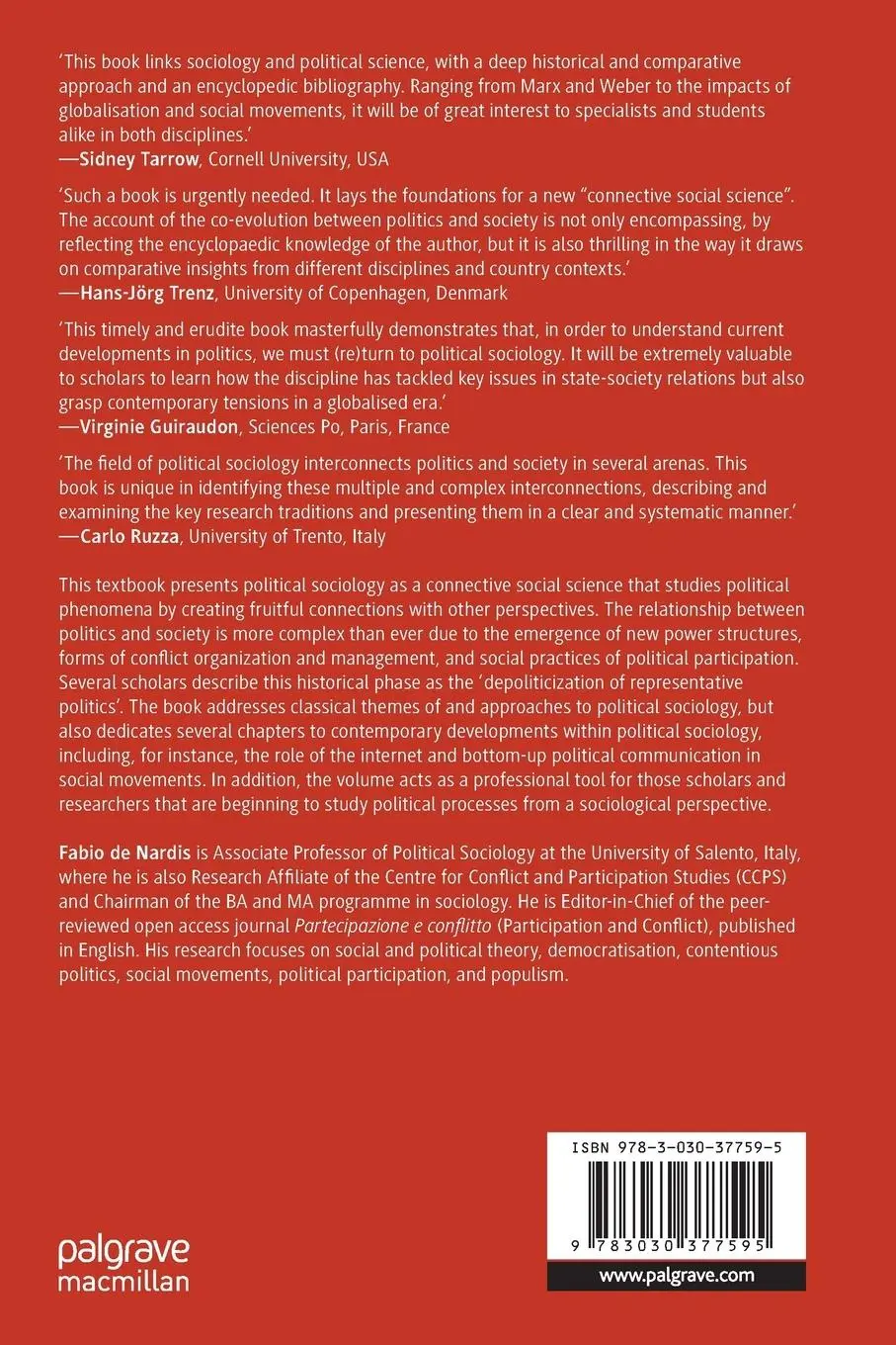 Rückseite: 9783030377595 | Understanding Politics and Society | Fabio De Nardis | Taschenbuch
