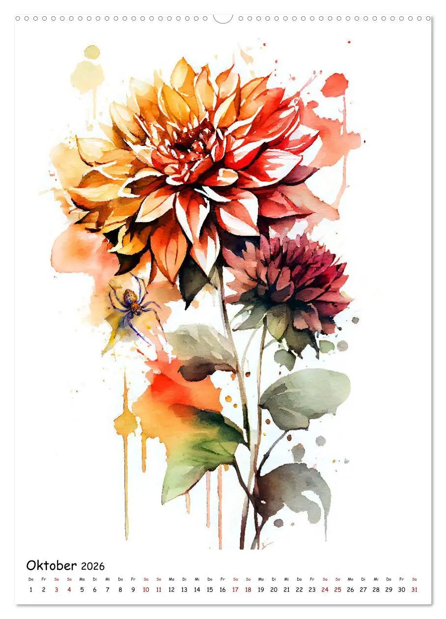Bild: 9783516327595 | Aquarellmalerei - Blumen und Tiere im Garten (Wandkalender 2026 DIN...