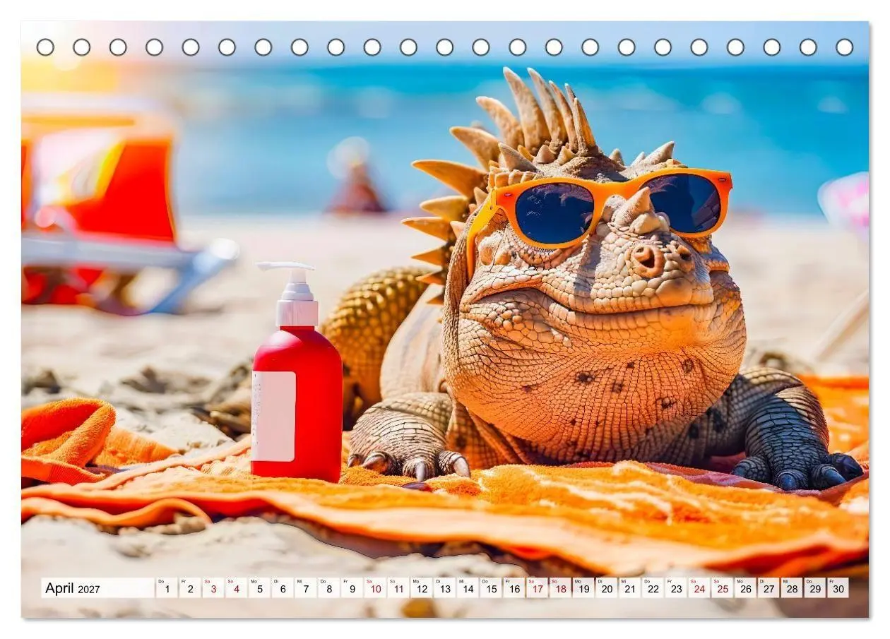 Bild: 9783516937695 | Dinosaurier Sommer - Urzeitlich witzige Strandparty (Tischkalender...