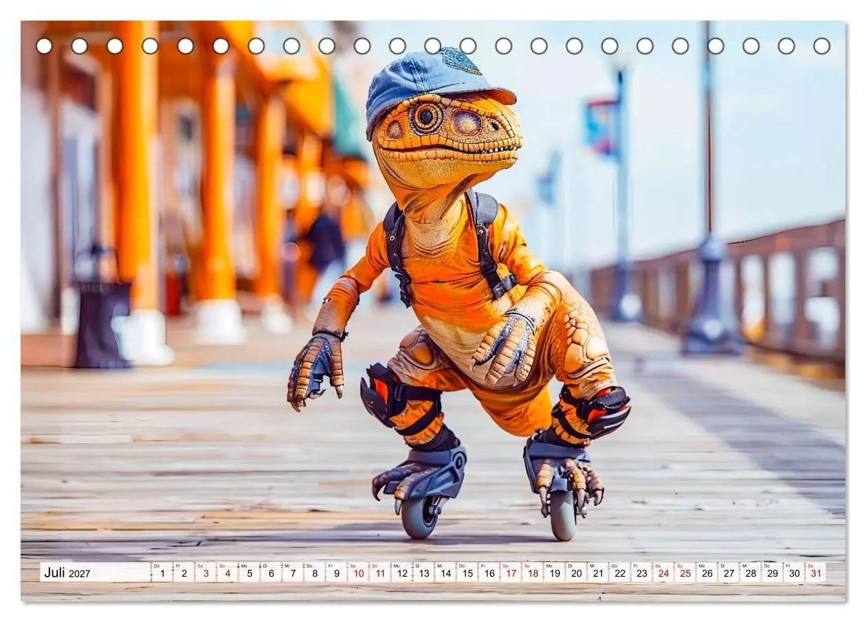 Bild: 9783516937695 | Dinosaurier Sommer - Urzeitlich witzige Strandparty (Tischkalender...