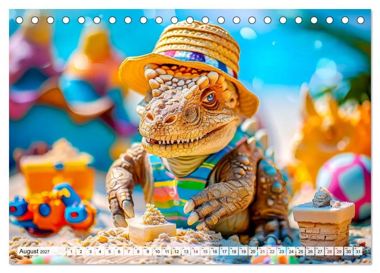 Bild: 9783516937695 | Dinosaurier Sommer - Urzeitlich witzige Strandparty (Tischkalender...