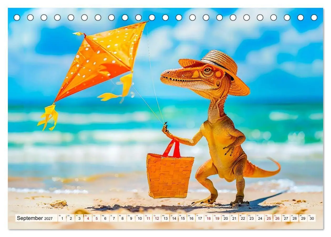 Bild: 9783516937695 | Dinosaurier Sommer - Urzeitlich witzige Strandparty (Tischkalender...