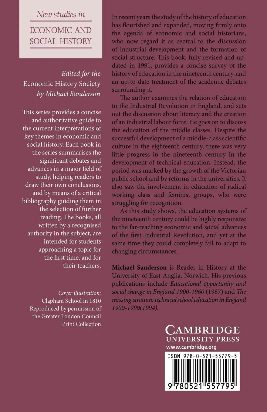 Rückseite: 9780521557795 | Education, Economic Change and Society in England 1780 1870 | Buch