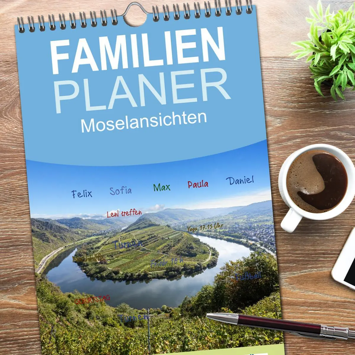 Bild: 9783516617795 | Familienplaner 2026 - Moselansichten mit 5 Spalten (Wandkalender,...