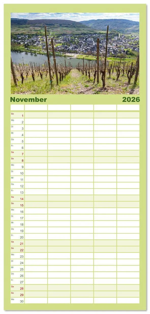 Bild: 9783516617795 | Familienplaner 2026 - Moselansichten mit 5 Spalten (Wandkalender,...