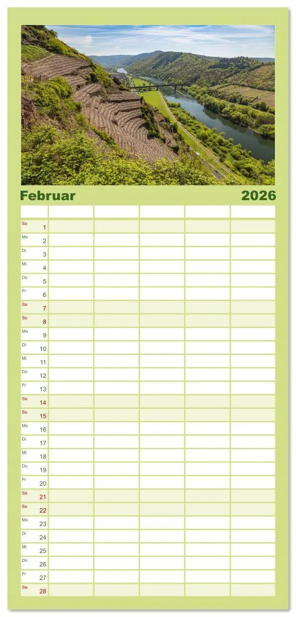 Bild: 9783516617795 | Familienplaner 2026 - Moselansichten mit 5 Spalten (Wandkalender,...