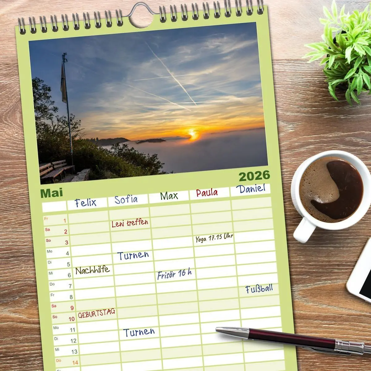 Bild: 9783516617795 | Familienplaner 2026 - Moselansichten mit 5 Spalten (Wandkalender,...