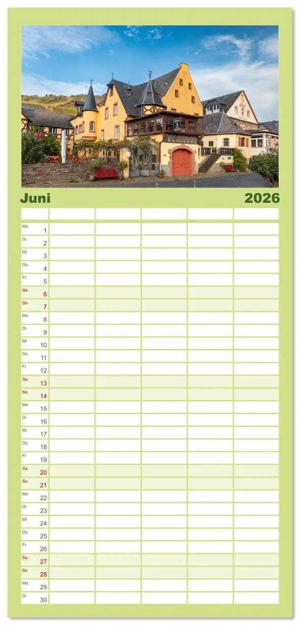 Bild: 9783516617795 | Familienplaner 2026 - Moselansichten mit 5 Spalten (Wandkalender,...