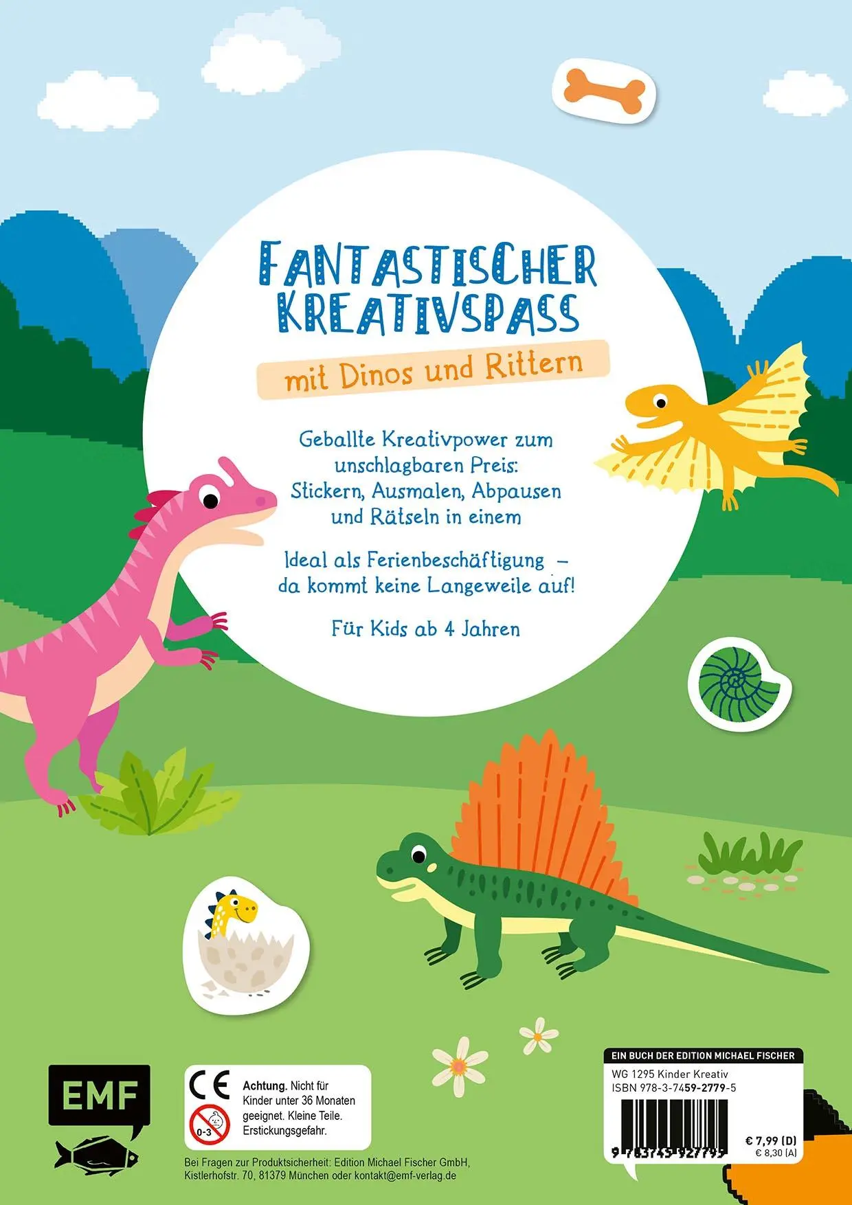 Rückseite: 9783745927795 | Mein bunter XXL-Ferienspaß: Dinos und Ritter - 3 Kreativbücher im...