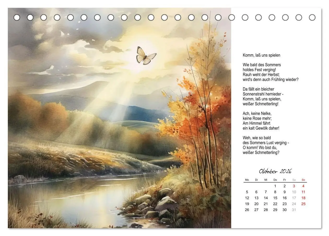 Bild: 9783457517895 | Gedichte von Theodor Storm (Tischkalender 2026 DIN A5 quer),...