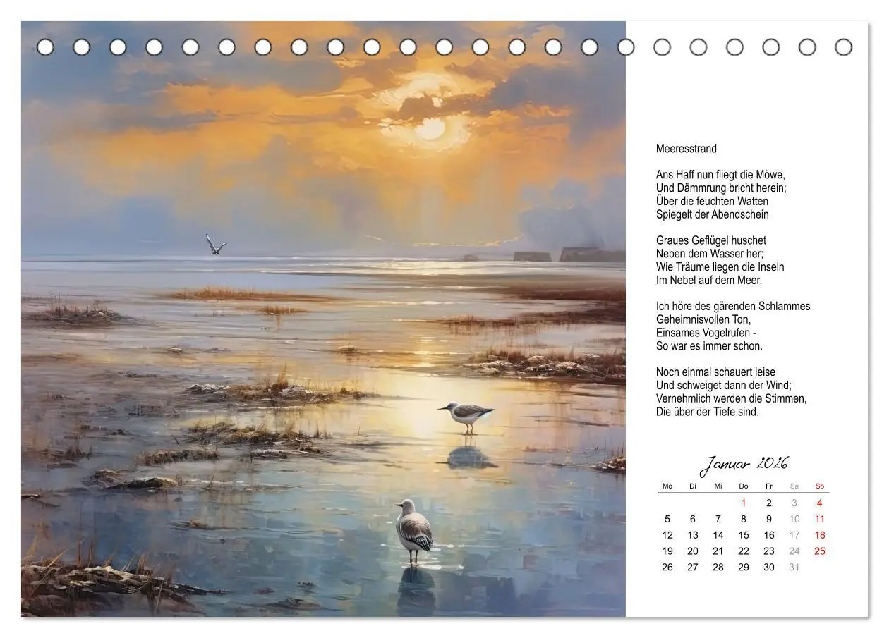 Bild: 9783457517895 | Gedichte von Theodor Storm (Tischkalender 2026 DIN A5 quer),...