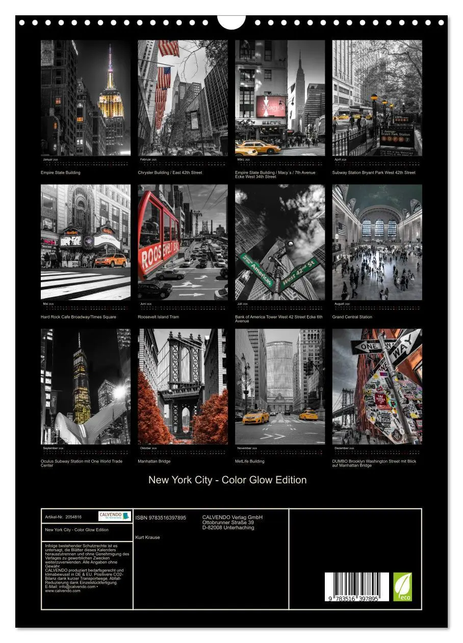 Bild: 9783516397895 | New York City - Color Glow Edition (Wandkalender 2026 DIN A3 hoch),...