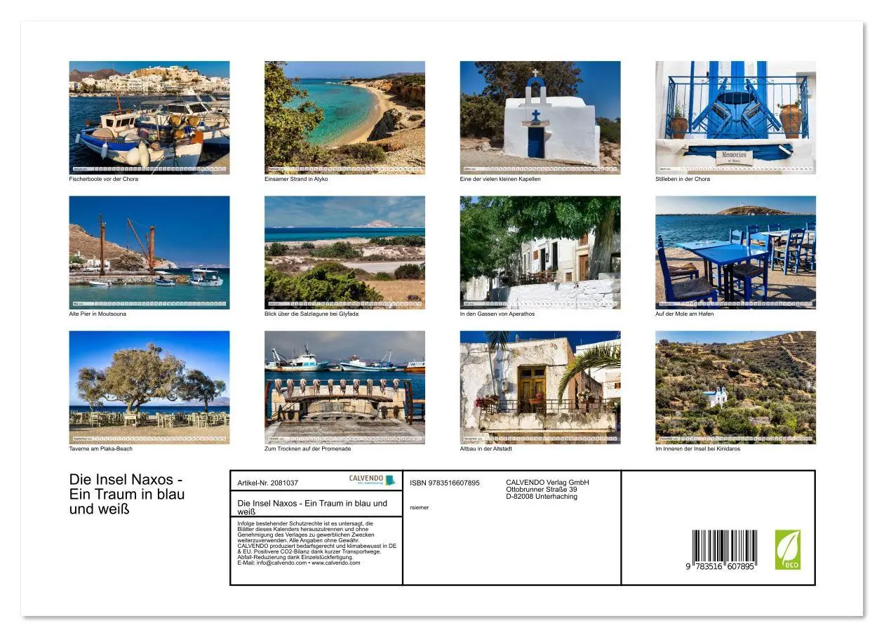 Bild: 9783516607895 | Die Insel Naxos - Ein Traum in blau und weiß (Wandkalender 2026 DIN...